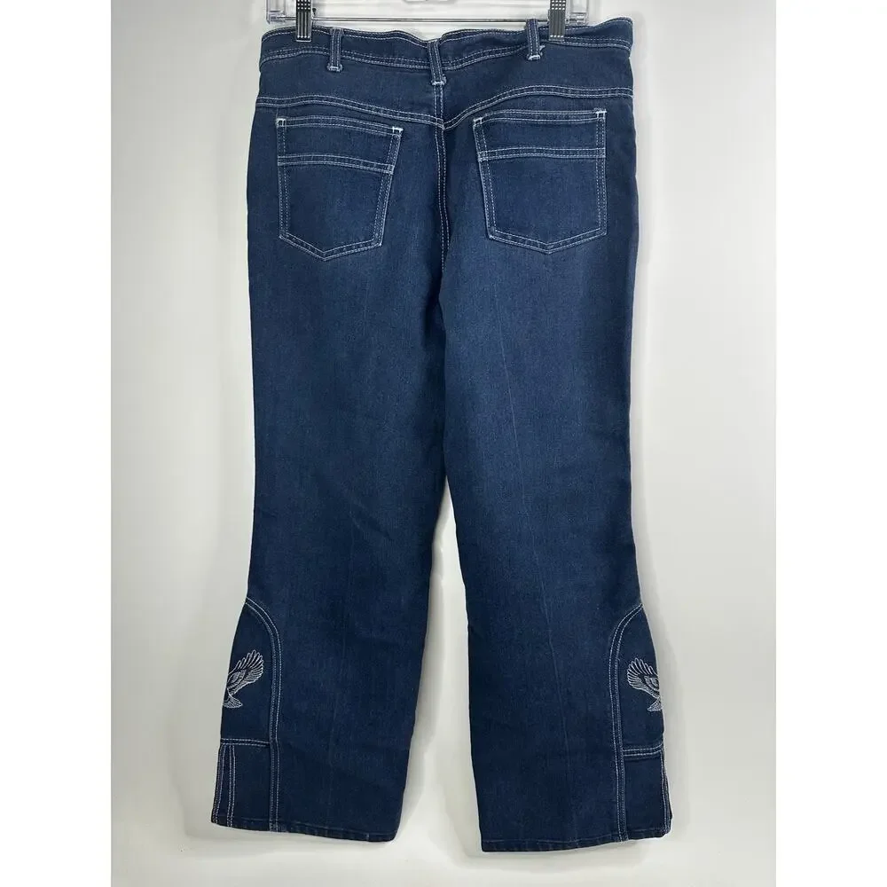 Sheplers Sz 36 Blue Boot Cut Eagle Embroidery Cowboy Ranch Y2K Rodeo Western